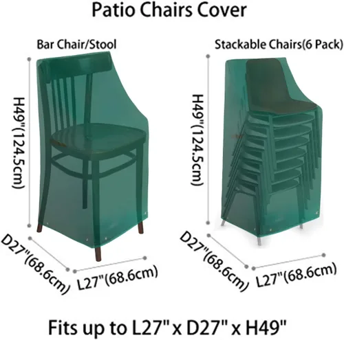 Miniatura 3 de RosieLily Fundas para sillas de patio con respaldo alto, impermeables, resistentes, apilables, para taburetes de bar al aire libre, fundas