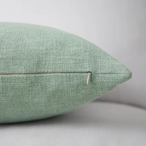 Miniatura 5 de Meekio - Juego de 2 fundas de almohada de color verde salvia de 22 x 22 pulgadas, fundas de almohada decorativas de lino con estilo bohemio