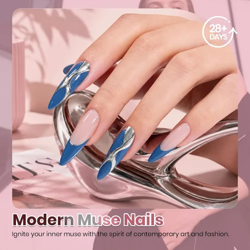 Miniatura 3 de beetles colección “Muse” - Esmaltes en gel, 20 colores, nude, gris, rosa, azul y brillantina, kit de manicura para principiantes con 3 frascos