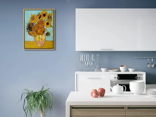 Miniatura 5 de Wieco Art Arte de pared enmarcado de girasol por Vincent Van Gogh Pinturas Reproducción abstractas impresiones en lienzo para decoración del hogar