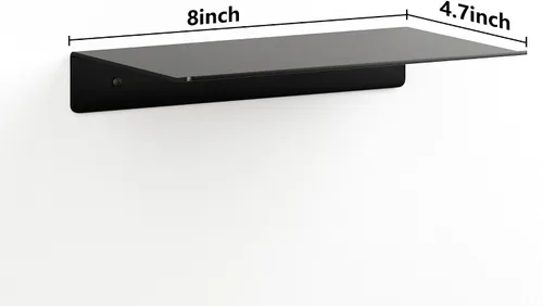 Miniatura 3 de Estantes flotantes de pared de metal, pequeño estante de exhibición montado en la pared para coleccionables, juego de mini estantes colgantes