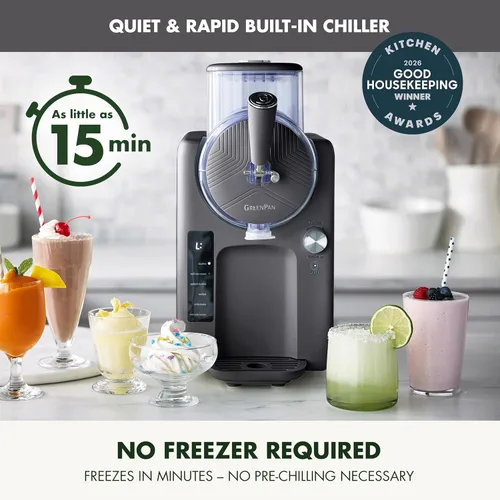 Miniatura 3 de GreenPan Frost Máquina para Hacer Helado y Máquina de Slushie, Servicio Suave, Sorbete, Margaritas, Batidos, Yogur Congelado, Sin Necesidad