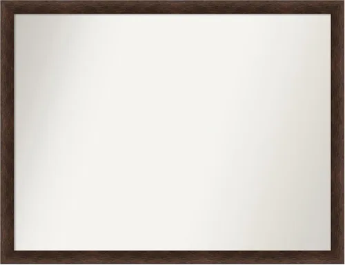 Miniatura 55 de Amanti Art Espejo de pared personalizado no biselado (24 x 27 pulgadas), marco estrecho de nogal chipre - varios tamaños personalizados - Espejo