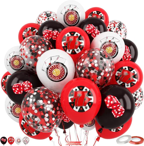 Miniatura 11 de Globos rosados y negros, 60 piezas de 12 pulgadas, color rosa intenso, rosa claro, negro, confeti, globos metálicos rosados para fiesta temática