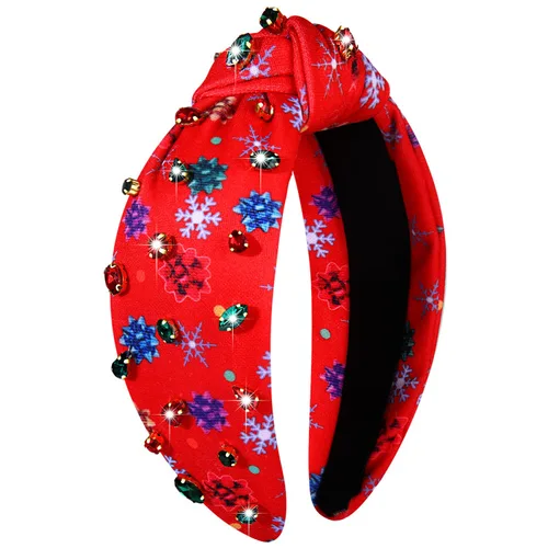 Miniatura 28 de mokkia Diadema de Navidad para Mujeres Accesorios de Navidad Lazo de Navidad Reno Copo de Nieve Diadema Rojo Verde Joyería con Perlas y Pedrería