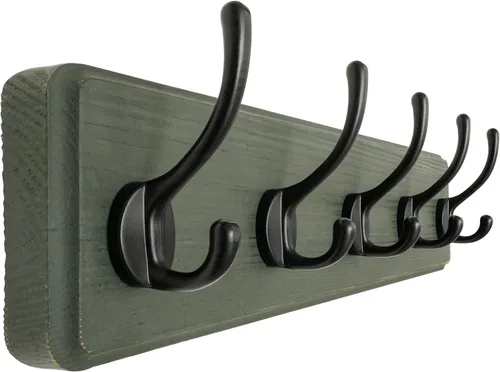 Miniatura 39 de Dseap Perchero de Pared: Moderno, Patentado, Resistente, 17.4" de Largo, Riel Colgador de Madera con 5 Ganchos Dobles para Abrigos de Invierno, Negro