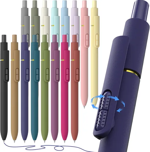 Miniatura 16 de HIACRY 8Pcs Blue Ink Gel Pens, Quick-Dry 0.7mm Fine Point Fidget Pens, Smooth Writing Journaling Pens for Note Taking, Gift for Women & Girls