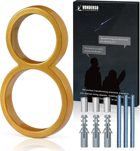 Miniatura 43 de VONDERSO Números flotantes de casa de 5 pulgadas para exteriores, números de dirección modernos de metal antioxidante (3), números de buzón Negro 3