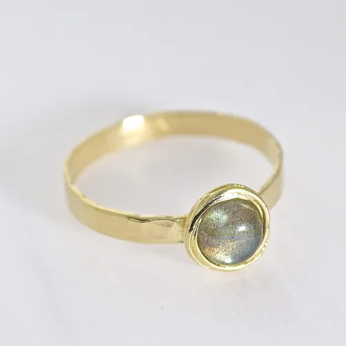 Miniatura 73 de Anillo de oro de piedras preciosas, anillo de piedra chapada en oro de 14 quilates, anillo de piedra apilable, anillo de oro de piedra pequeña