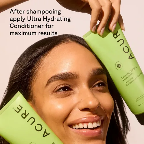 Miniatura 6 de Acure Curiously Clarifying Shampoo - Champú limpiador y aclarante para mujeres y hombres, desintoxicación del cuero cabelludo para la acumulación
