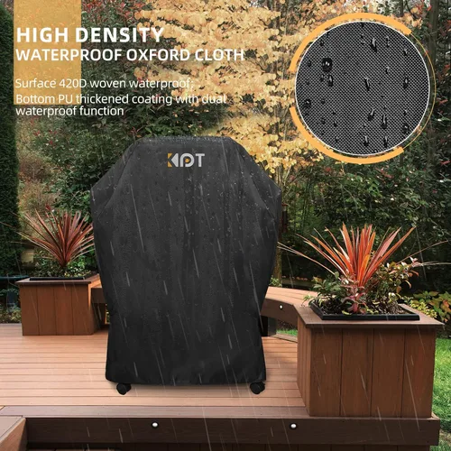 Miniatura 4 de KPT Cubierta de Parrilla de 30 Pulgadas para Parrilla al Aire Libre - Cubierta de BBQ 420D Resistente al Agua de Servicio Pesado con Gancho