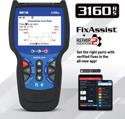 Miniatura 2 de INNOVA Escáner OBD2 3160RS, purgador de frenos ABS, diagnósticos de transmisión del motor ABS SRS, reinicio de luz de airbag, probador de batería