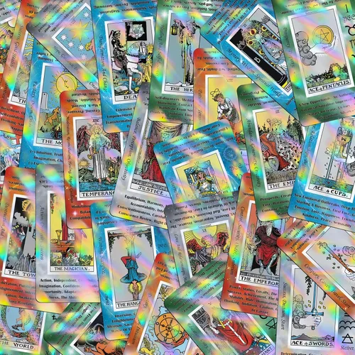 Miniatura 8 de Smoostart Cartas del Tarot (universo misterioso holográfico con significados en las cartas)