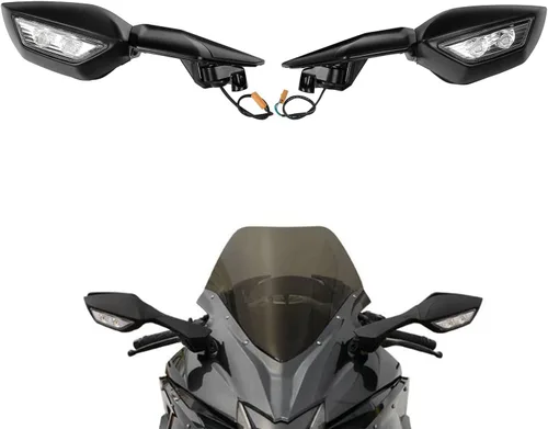 TCMT Espejos laterales retrovisores LED señal de giro para Kawasaki Ninja H2 2015-2024 ZX1000 2015-2018 CARBON ZX1000 2017 CARBON ZX1002 2019-2020