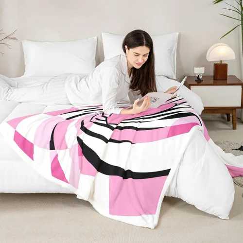 Miniatura 3 de Couple Love Throw Blanket,Cartoon Pink Hearts Bed Plush Blanket for Living Room Decor,Vomantic Valentine Pink Couch Bed Sofa Soft Cozy Kids Adults