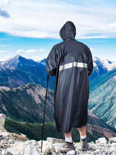 Miniatura 36 de Anyoo Poncho de lluvia con capucha, impermeable, ligero, para hombres, mujeres y adultos, con bolsillo para senderismo, camping, actividades al aire