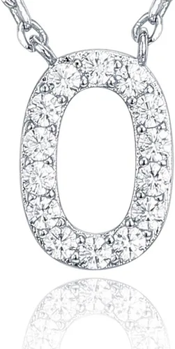 Miniatura 78 de PAVOI 14K White Gold Plated Cubic Zirconia Initial Necklace Letter Dainty Necklaces for Women
