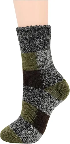 Miniatura 5 de Calcetines de lana para mujer acogedores calcetines de invierno de punto grueso calcetines cálidos y vintage calcetines absorbentes para mujer