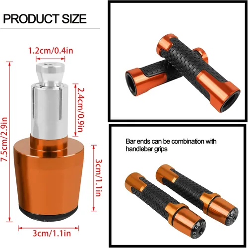 Miniatura 6 de Pesos Universales para Manillar de Motocicleta 7/8" 22mm Compatibles con Ninja 400 650 1000 KLR 650 Z900 Z650 Z900RS ZX10R ZX6R ZX12R Z800 Z750 Z125
