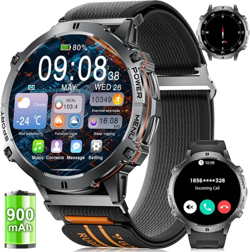 Miniatura 12 de Relojes inteligentes LIGE para hombres con batería de 900mAh (60+ horas de espera), pantalla AMOLED de 1.73" con Bluetooth, modo de llamada, más