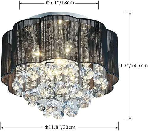 Miniatura 5 de AGV LIGHTING 2021011 Lámpara de techo moderna de cristal con forma de gota de lluvia, perfecta para comedor, baño, dormitorio, sala de estar, 4
