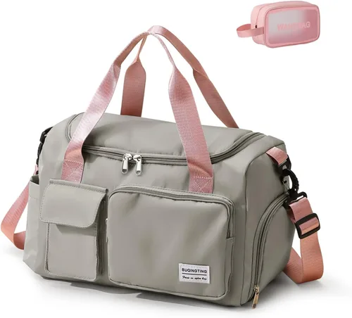 Miniatura 65 de Bolsa de Gimnasio Pequeña para Mujer, Bolsa de Lona de Viaje, Bolsa de Fin de Semana con Compartimento para Zapatos
