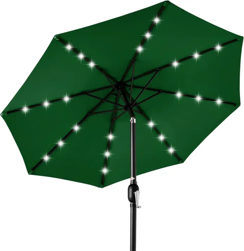 Miniatura 22 de Best Choice Products Solar Polyester LED Lighted Patio Umbrella w/Tilt Adjustment and UV-Resistant Fabric Gris niebla