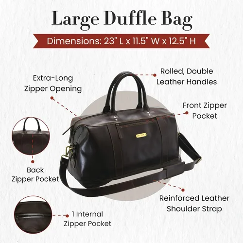 Miniatura 6 de Style N Craft Overnight, Contemporary Weekend Travel Leather Duffle Bag