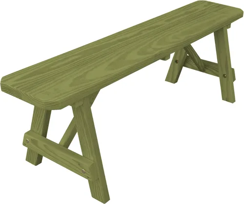 Miniatura 51 de Furniture Barn USA Banco tradicional de pino tratado a presión de 2 pies, tinte de cedro