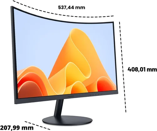 Miniatura 7 de KOORUI - Monitor curvo de 24 pulgadas para juegos, R1500, Full HD, 1080P, monitor de 75 Hz, HDMI, VGA, ajuste de inclinación, monitor LCD