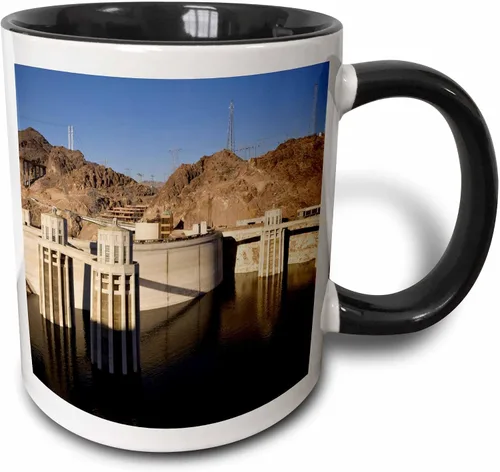 Miniatura 12 de 3dRose Taza mágica transformadora Nv Maresa Pryor con niveles bajos de agua en The Hoover Dam, Lake Mead, Nv Maresa Pryor, 11 onzas, negro/blanco