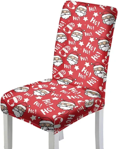 Miniatura 16 de HUGS IDEA Snowman Seat Covers for Dining Room Chairs Set of 2 Santa Claus Stretch Chair Slipcovers Protector Removable and Washable Kitchen Dining