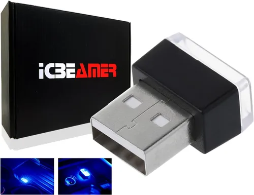 Miniatura 56 de ICBEAMER Smart USB 1-Paquete (Azul) Luz de Noche LED Automática Plug-in Miniatura para Coche, Van, Pickup, Camión, Interior, Maletero, Iluminación