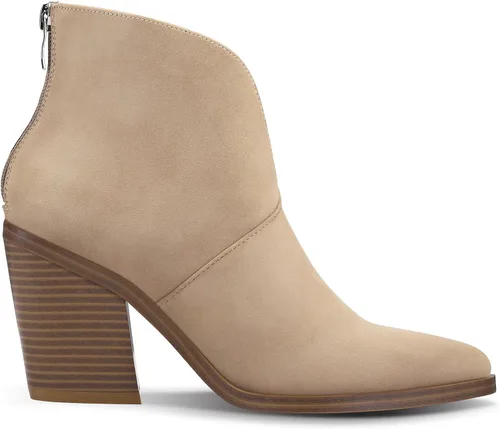 Miniatura 7 de mysoft Women's V Cut Out Ankle Boots Slip On Pointed Toe Chunky Stacked Heel Booties
