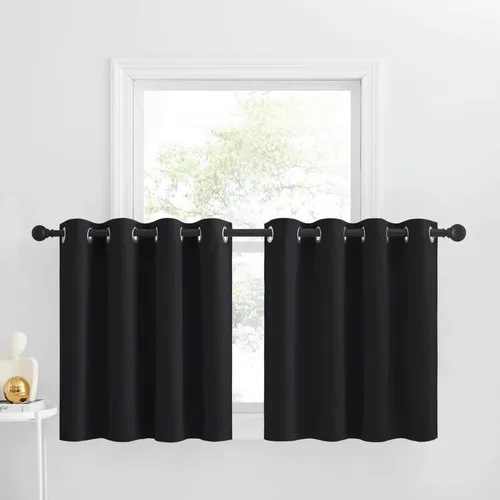 Miniatura 235 de NICETOWN Cortinas opacas de cocina para ventana sobre el fregadero, aislamiento térmico, decoración del hogar, pequeños niveles opacos con ojales