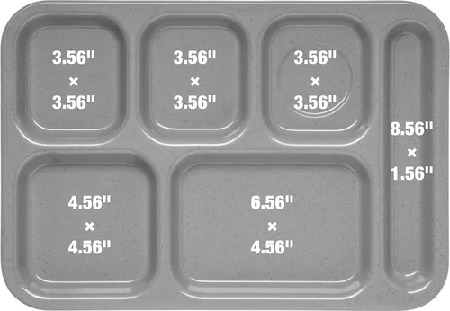 Miniatura 5 de Carlisle FoodService Products P614R05 Bandeja de polipropileno con 6 compartimentos para mano derecha, 10 x 14 pulgadas, color rojo (paquete de 2)