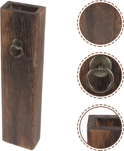 Miniatura 4 de Jarrón de madera con bolsillo de pared de madera para flores secas y vegetación artificial, soporte para plantas de interior, maceta de bolsillo
