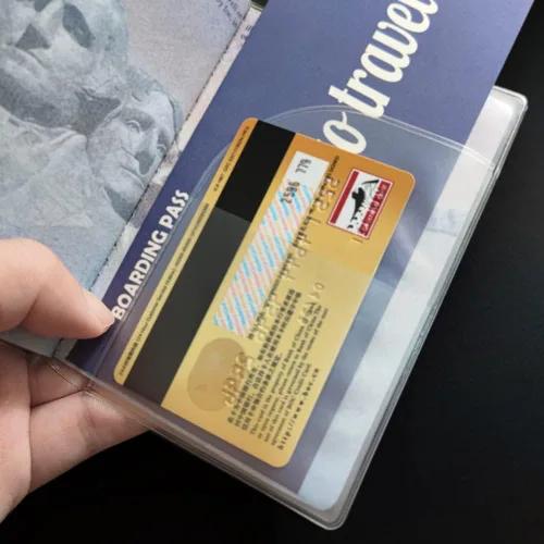 Miniatura 2 de WHALEZON Paquete de 5 fundas transparentes para pasaporte, protector de pasaporte de plástico transparente, Cartera de viaje