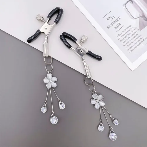 Miniatura 2 de Body Clamps Non Piercing Adjustable Stainless Steel Star Flower Tassel Sexy Metal Clip for Women Faux Body Jewelry