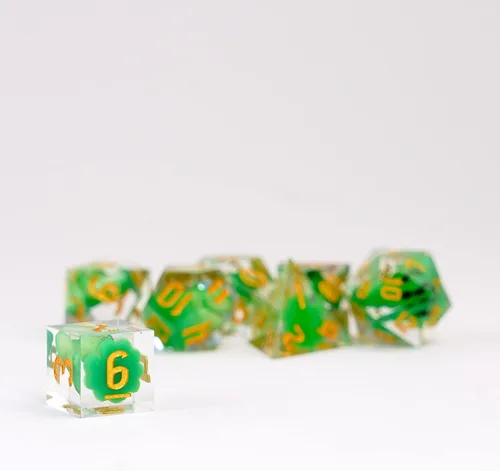Miniatura 9 de FanRoll - Juego de dados DND de resina de borde afilado: dados de rana, dados de juego de rol para Calabozos y Dragones