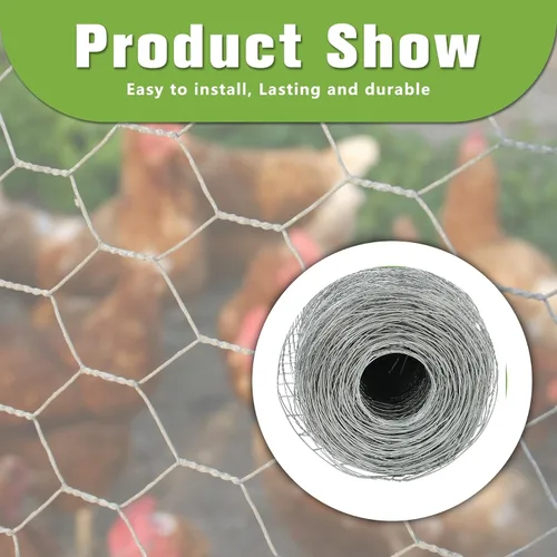 Miniatura 6 de Red de alambre de pollo Malla de alambre galvanizada Cercado hexagonal para jardín de aves de corral que cerca la barrera 6FTx50FT