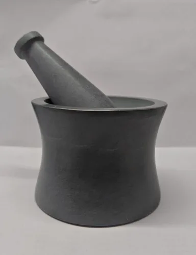 Miniatura 17 de Mortero y mortero, hecho de piedra dura pulida resistente, molinillo de piedra natural para especias, pastas, hierbas, condimentos, etc.