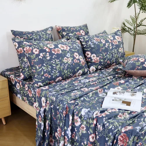 Miniatura 67 de FADFAY Juego de sábanas de rosas blancas, ropa de cama vintage floral de rosas, ropa de cama estilo rústico, 100% algodón egipcio percal, 800 hilos