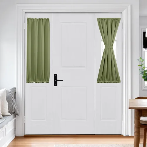 Miniatura 37 de Cortina térmica para puerta con bolsillo para barra, opacas, tratamiento de ventanas con ojales y ojales Deconovo 1 panel