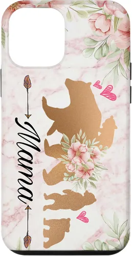 Miniatura 15 de iPhone 15 Plus Mama Bear & Cubs Design Phone Grip para mamá - Funda para 3 niños