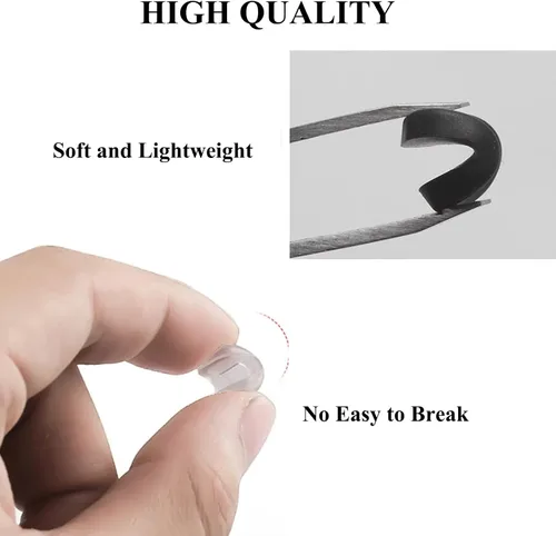 Miniatura 2 de Almohadillas de nariz para gafas, almohadillas de silicona antideslizantes y suaves para la nariz, kit de reparación de lentes (5 pares), negro/L