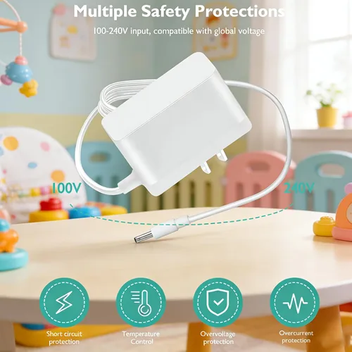 Miniatura 3 de Lnauy Adaptador de corriente para monitor de bebé de video Babysense compatible con el cargador de monitor Babysense HDS2