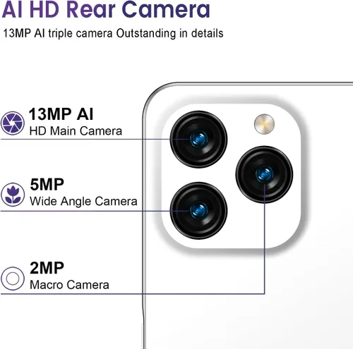 Miniatura 5 de KXD A07 - Teléfono celular desbloqueado Android 12, teléfonos inteligentes rápidos de 4500 mAh 10 W, 13 MP+8 MP, 6.52 pulgadas HD+, 4 GB + 64 GB/SD