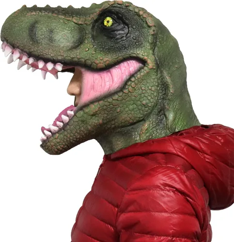 Miniatura 4 de LarpGears Máscara de disfraz de Halloween para fiesta de látex animal T-rex dinosaurio máscara tamaño adulto
