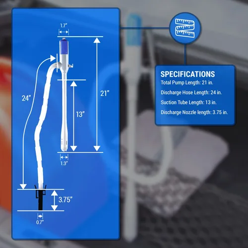 Miniatura 3 de TERA PUMP TRHA03 - Bomba de transferencia de agua, diésel, gas con sistema de parada automática (protección contra fugas), 2 pilas AA (no incluidas)